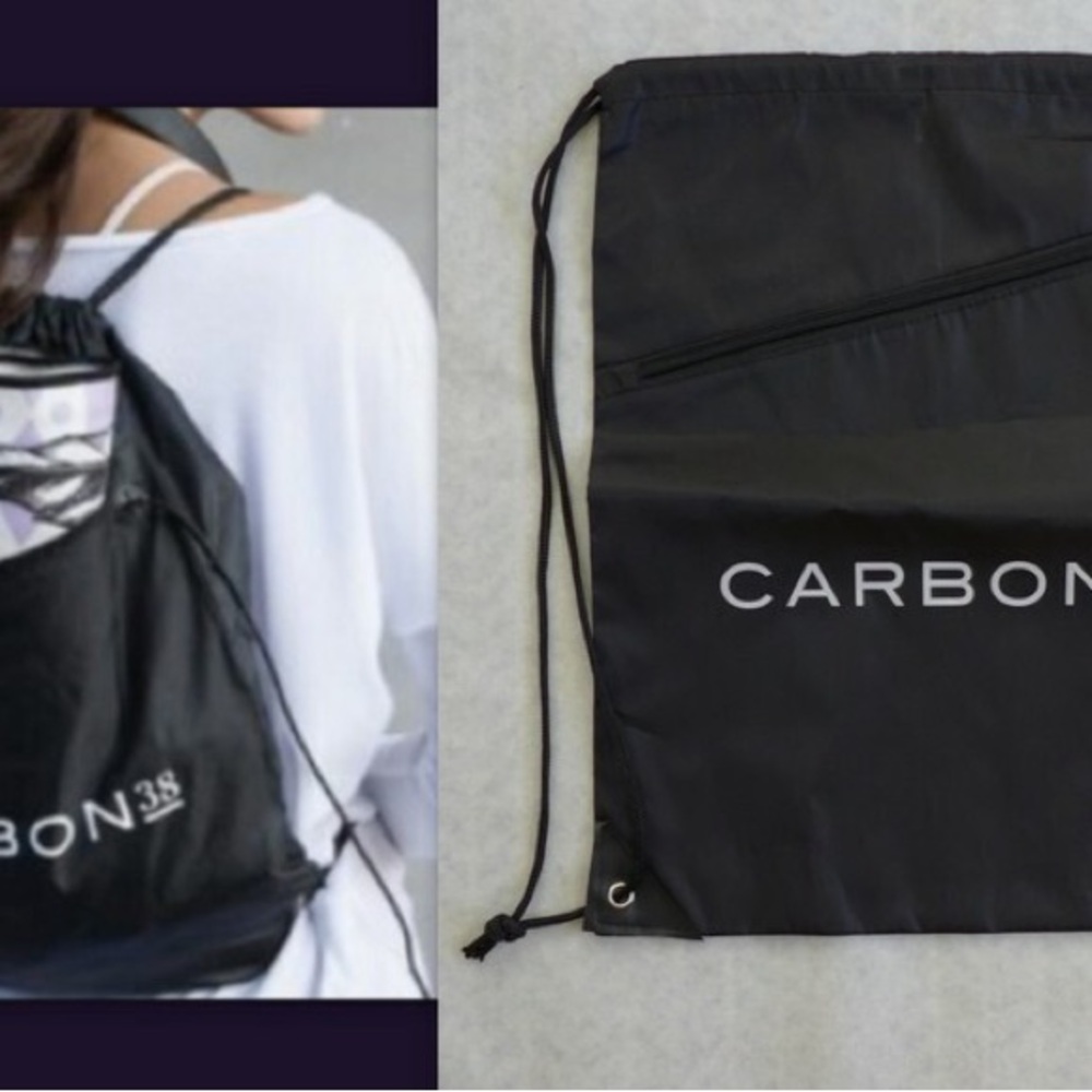 Carbon38 Black Drawstring Bag